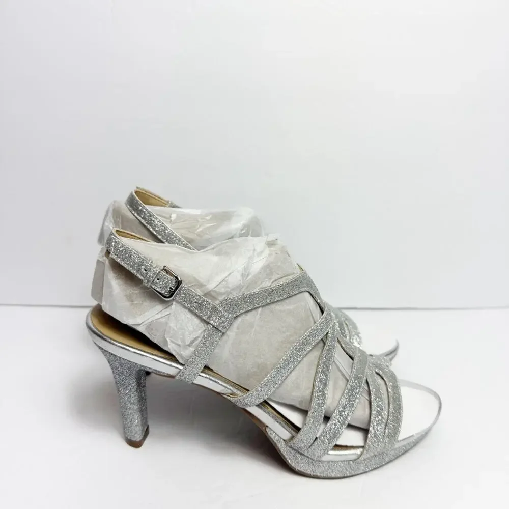 NATURALIZER BAYLOR WOMEN SANDAL SILVER GLITTER SIZE 7 BRAND NEW WITHOUT BOX - Picture 6 of 9